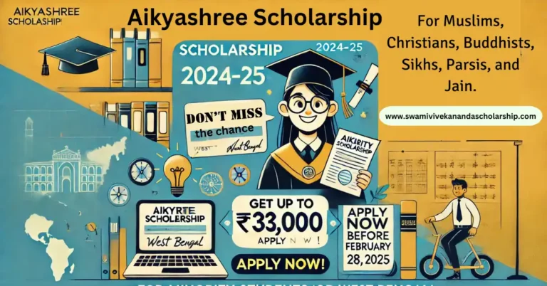 Aikyashree Scholarship 2024-25 For Muslims, Christians, Buddhists, Sikhs, Parsis, and Jain.