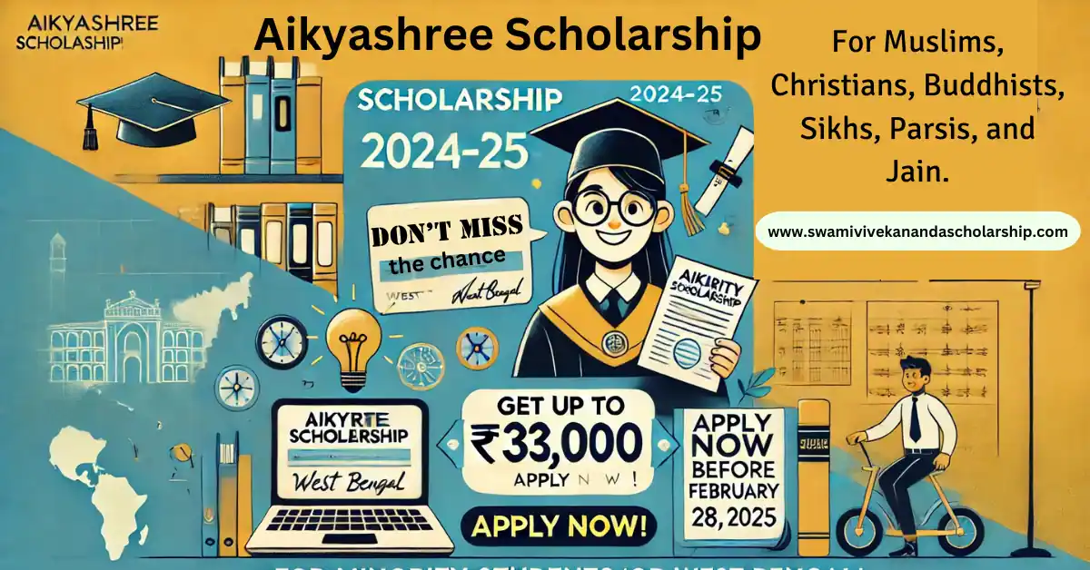 Aikyashree Scholarship 2024-25 For Muslims, Christians, Buddhists, Sikhs, Parsis, and Jain.